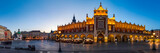 Krakow Cloth Hall by early blue hour (panoramic)