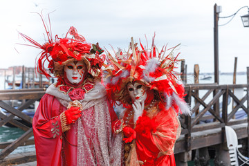 Costumed couple during Carnival in Venice