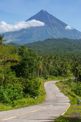 Road way to Mayon volcano,Philippines