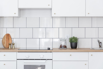 Kitchen with wooden countertop