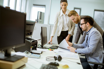 Young people working in the office