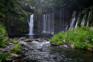 Shizuoka Shiraito Waterfall in Fujino Miyashi, Shizuoka Prefecture Japan ,very clear water, very natural.