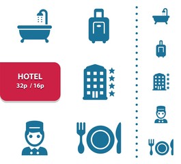 Hotel Icons (4x magnification for preview).