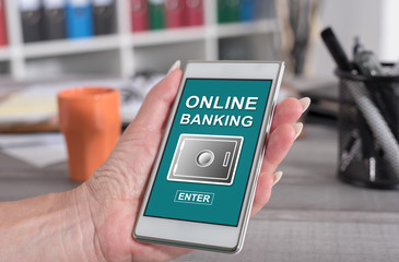 Online banking concept on a smartphone