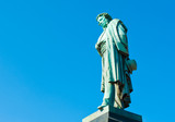 Monument to Alexander Pushkin against blue sky. Moscow. Russia