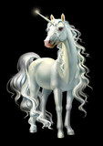 unicorn, full-length isolated on black