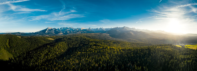 A panorama of Tatra mountains in Poland