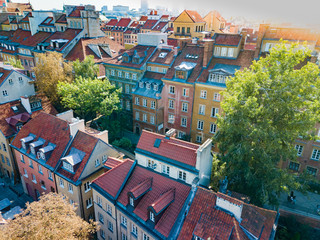 Cityscape aerial view on the old town, beautiful old buildings Roof tops