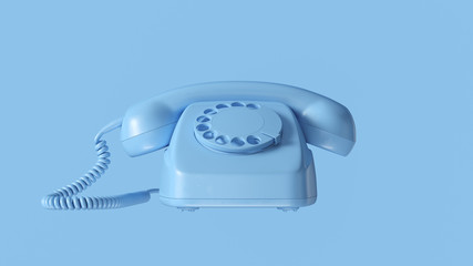 Pale Blue Telephone 3d illustration 3d render
