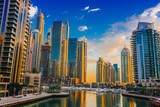Modern residential architecture of Dubai Marina, UAE