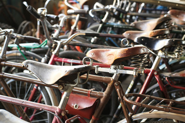 Urban retro bicycle on the street