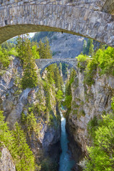 Famous Soliser Viaduct in Switzerland.