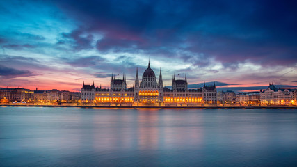 Budapest. Panoramic cityscape image of Budapest, Hungary during beautiful sunrise.