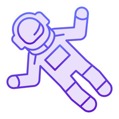 Cosmonaut flat icon. Spaceman violet icons in trendy flat style. Astronaut gradient style design, designed for web and app. Eps 10.