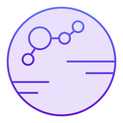 Colonized planet flat icon. Colony violet icons in trendy flat style. Planet gradient style design, designed for web and app. Eps 10.