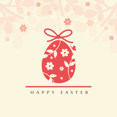 Floral ester egg - Happy Easter greeting card.