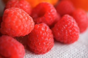 Group of Red Raspberries