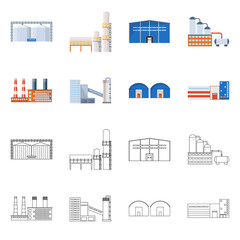set of vector buildings