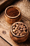 Coffee beans and grounds
