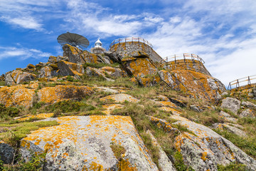 Archipelago Cies, Spain. Lighthouse on the rocks