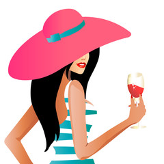 beautiful woman hat, on a white