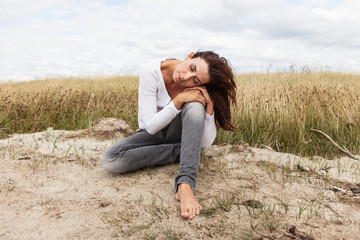 Frau am Strand