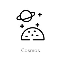 outline cosmos vector icon. isolated black simple line element illustration from weather concept. editable vector stroke cosmos icon on white background