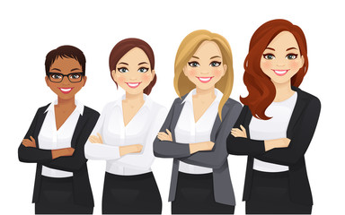 Business woman team set