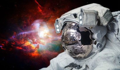 astronaut walking in outer space, elements of this image furnished by nasa b