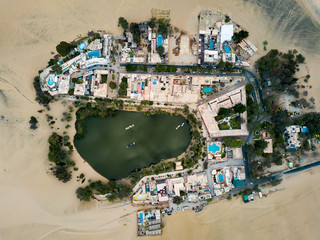 Desert oasis aerial landscape