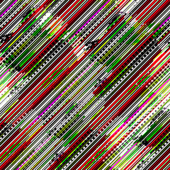 Seamless pattern striped design. Digital noise textile print with watercolor effect. Multicolored fashion background.
