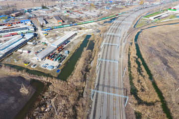 Top view of the railway and the surrounding area.