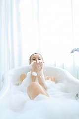Woman in a bathtub