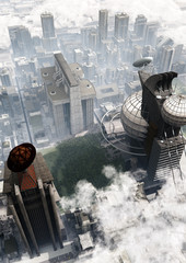 concept art of epic futuristic city environment 