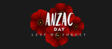 anzac day lest we forget, with red poppies