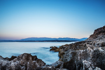 Ocean beach on the Crete long explosure