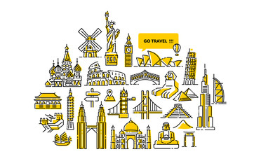 Go Travel Arround the World Illustration Designs
