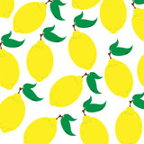 Vector illustration of painted lemon on white background. Symbol of fruit, food,vegetarian,vegan.