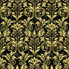 Vector vintage floral seamless pattern element. Vector damask seamless pattern background. Damask wallpaper