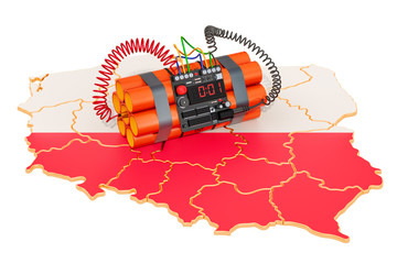 Terrorist Attacks in Poland concept. 3D rendering