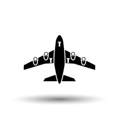 Airplane takeoff icon front view