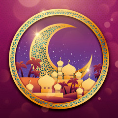 Ramadan background with mosque