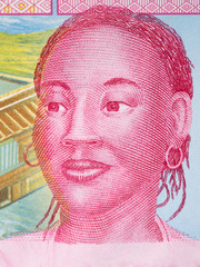 African woman, a portrait from Central African money