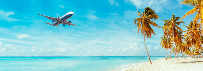 Airplane landing at resort