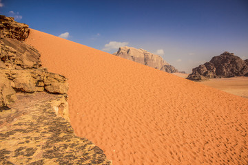 north Africa Tunisia desert yellow dunes scenery landscape and sand stone mountain rocks background