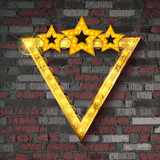 Shining retro triangular light banner