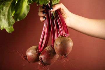 beet young fresh lying on the table