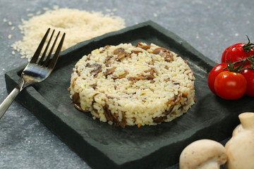delicious rice with mushrooms