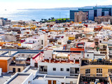 Las-Palmas Gran Canaria, Spain, on January 8, 2018. A view of a coastal part of the city and the ocean from the survey platform of the cathedral