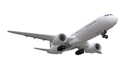 3d rendering. airplane isolated on white background. 